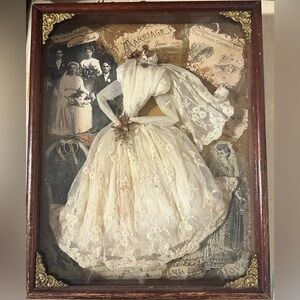 Vintage Wedding Dress Shadow Box